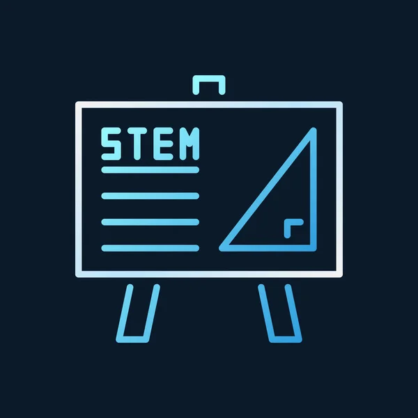 STEM Whiteboard vector outline icon on dark background — Stock Vector