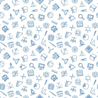 Eğitim ve Okul vektör anahat kavramı sorunsuz desen