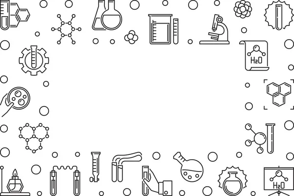 Química Ciência linear horizontal quadro - ilustração vetorial — Vetor de Stock