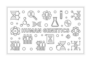 Anahat tarzında İnsan Genetiği vektör minimal afiş