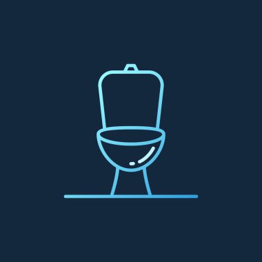 Koyu arka planda klozet vektör doğrusal renkli simge