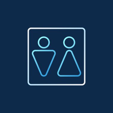 Kadın ve Erkek Tuvalet lineer renkli simgesi. Vektör Wc işareti