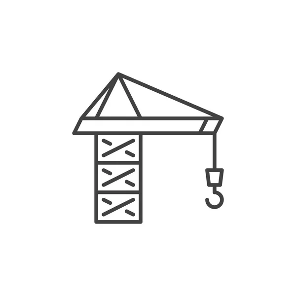 Tower Crane vetor conceito ícone mínimo em estilo de linha fina —  Vetores de Stock