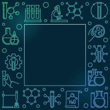 Boş alanile Renkli Kimya vektör kare çizgi çerçevesi