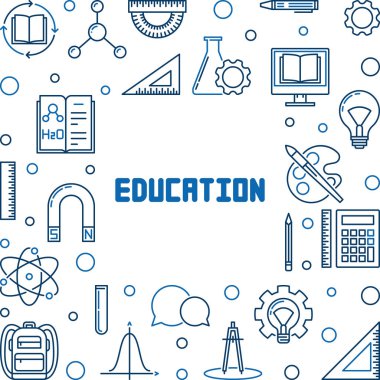 İnce çizgi stilinde eğitim vektör kavramı basit çerçeve