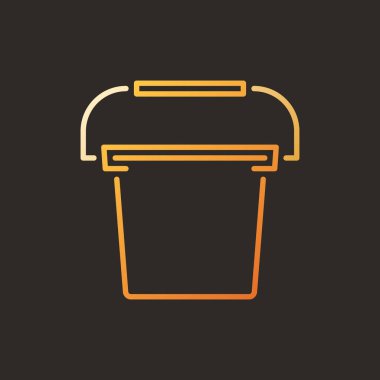 Koyu arka planda Plastik Kova vektör renkli doğrusal simge