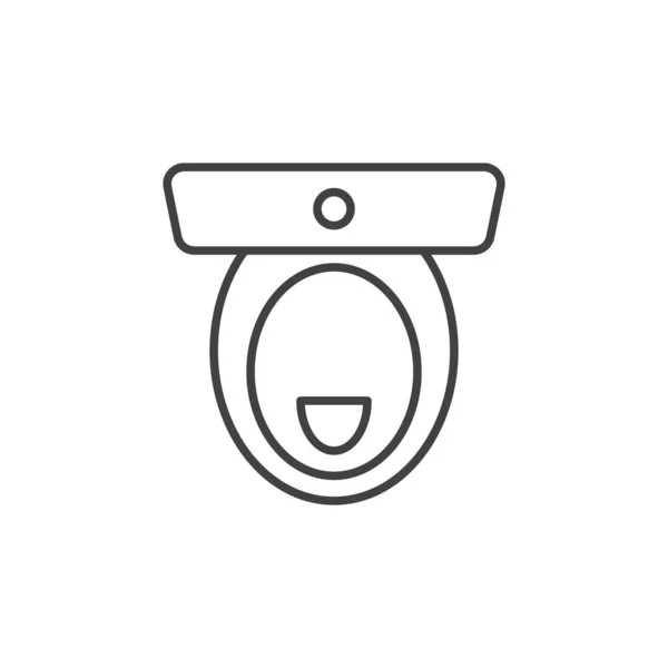 Conceptul vectorial de toaletă conturează pictograma. Privire de sus — Vector de stoc