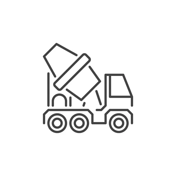 Concrete Mixer Truck icona concetto vettoriale in stile linea sottile — Vettoriale Stock