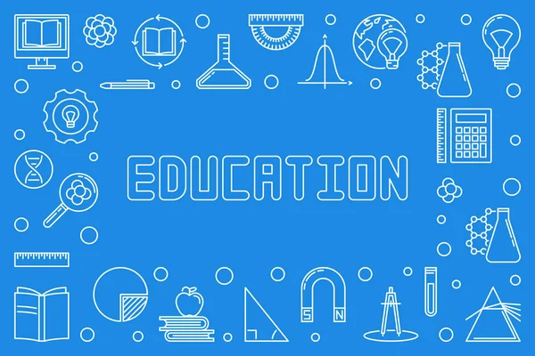 Conceito de educação quadro esboço horizontal. Ilustração vetorial — Vetor de Stock