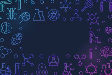 Vektör Kimya renkli çizgi kavramı yatay çerçeve