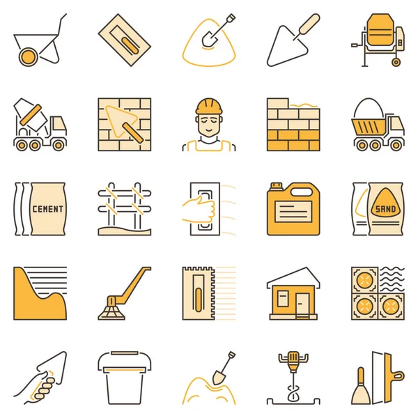 Concrete and Cement colored icons - vector creative signs — Stock Vector