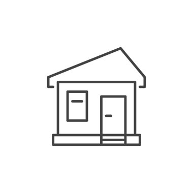 İnce çizgi tarzında ev vektör kavramı minimal simge