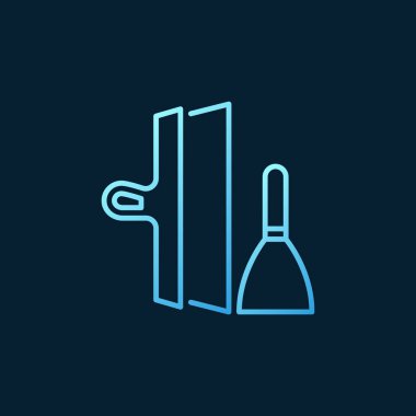 Spatulas vektör kavramı renkli anahat simgesi veya logosu