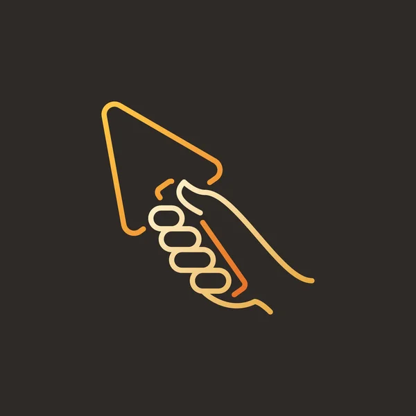 Mão com conceito vetor Trowel colorido ícone linear ou logotipo —  Vetores de Stock