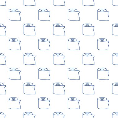 Tuvalet kağıdı vektör Dikişsiz desen anahat tarzı