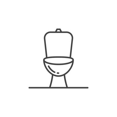 Vector seramik klozet kavramı sembolü anahat tarzında