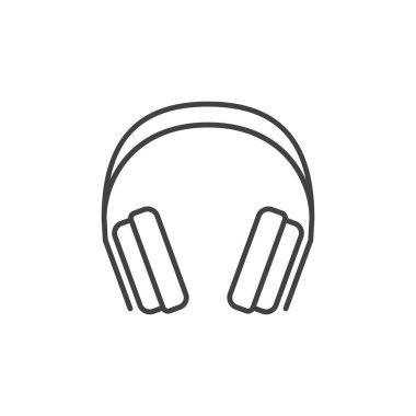 İnce çizgi tarzında oyun kulaklıklar vektör kavramı simgesi