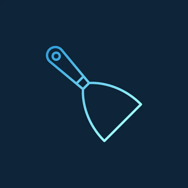 Spatola vector icona lineare blu su sfondo scuro — Vettoriale Stock