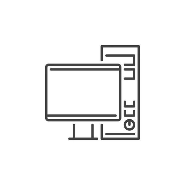 Gaming Desktop Concepto de vector de computadora icono del esquema — Archivo Imágenes Vectoriales