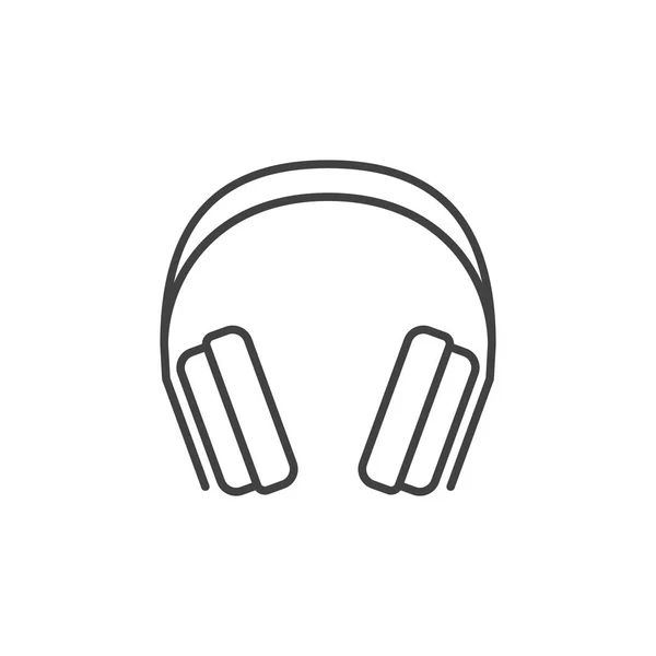 Icono de concepto de vector de auriculares de juego en estilo de línea delgada — Vector de stock