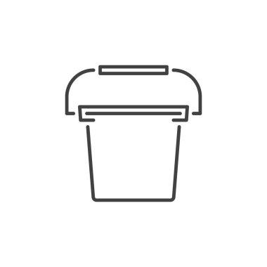 İnce çizgi stilinde Plastik Kova vektör kavram simgesi