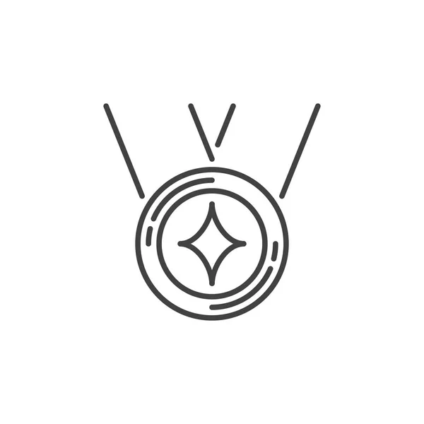 Medaillenvektorkonzept einfaches Symbol in dünnem Linienstil — Stockvektor