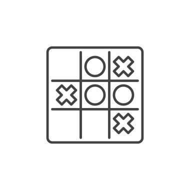 Tic Tac Toe vektör doğrusal simgesi. Noughts ve Crosses sembolü