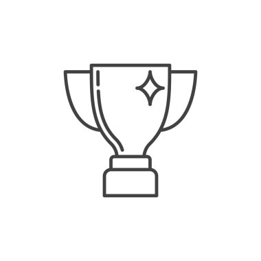 Anahat stilinde Trophy Cup vektör kavramı minimal simgesi