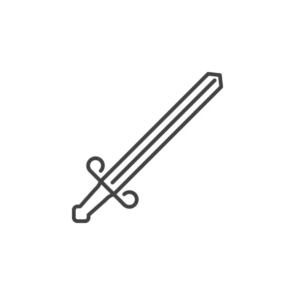 Concetto di spada vettoriale icona contorno su sfondo bianco — Vettoriale Stock