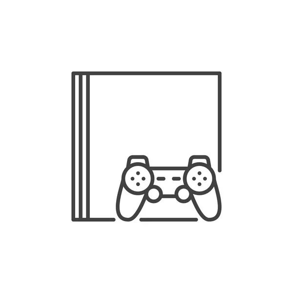 Video Game Console and game controller vector outline icon — Stock Vector