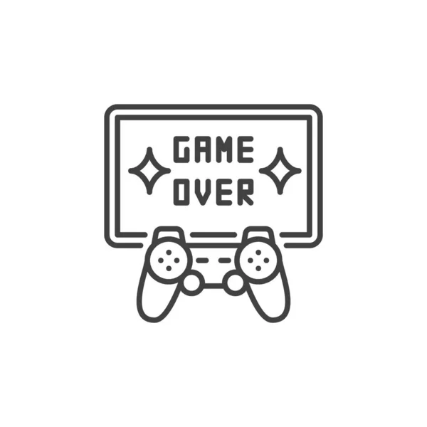 Spiel um das Vektor-Konzept-Symbol. Gamepad mit TV-Symbol — Stockvektor