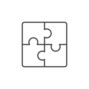 İnce çizgi stilinde bulmaca vektör kavramı simgesi