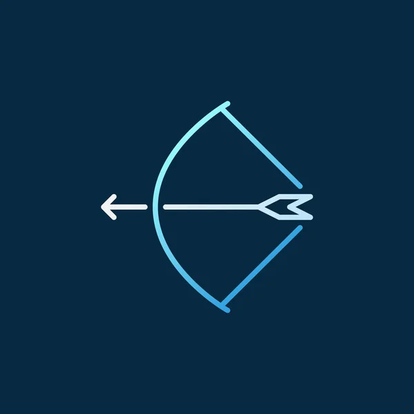 Bow med pil vektor färgade konceptet linjär ikon eller logotyp — Stock vektor