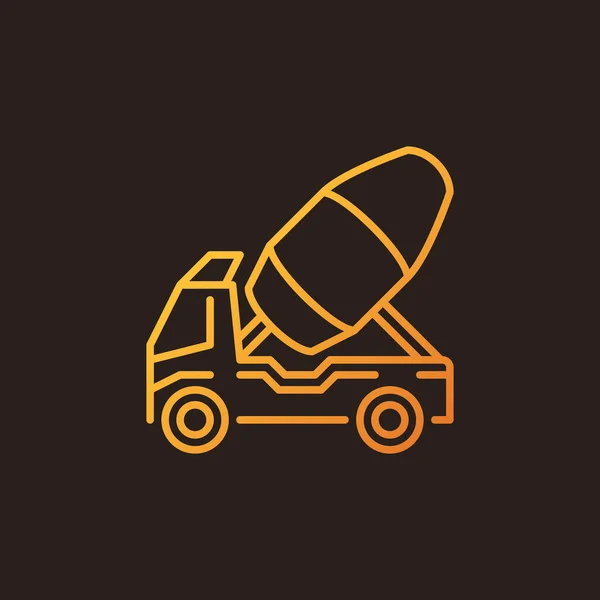 Контур бетонної вантажівки вектор барвистий значок логотип автомобіля мікшер — стоковий вектор