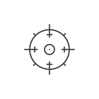 İnce çizgi stilinde amaç vektör kavramı minimal simgesi