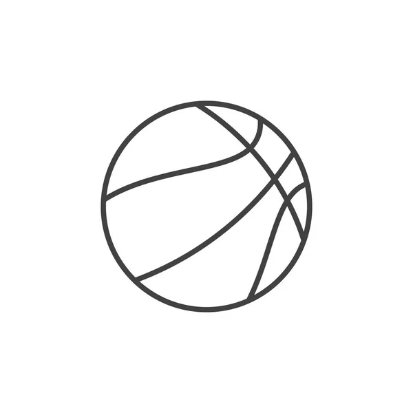 Icône de concept de contour vectoriel balle de basket — Image vectorielle