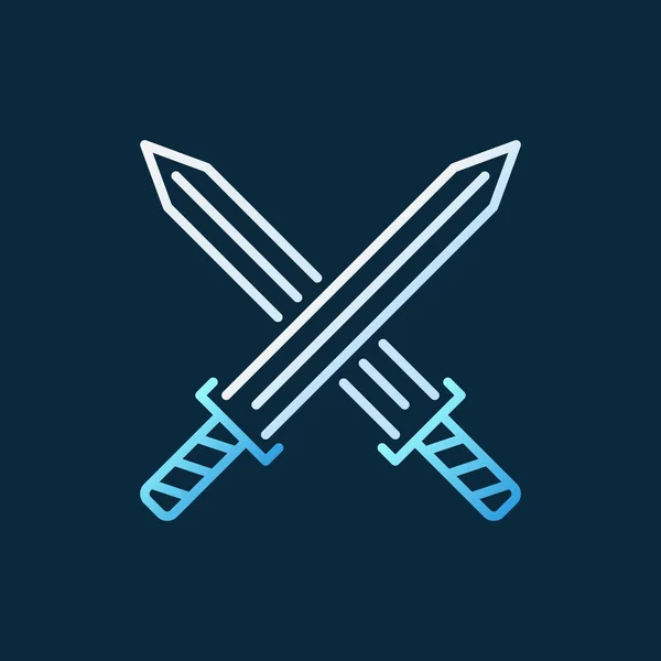 Vector Crossed Swords colored outline icon — Stock Vector