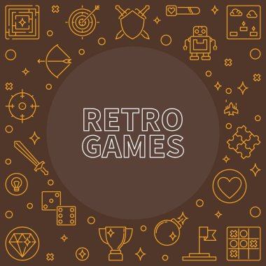 Retro Games anahat çerçevesi. Vektör çizimi