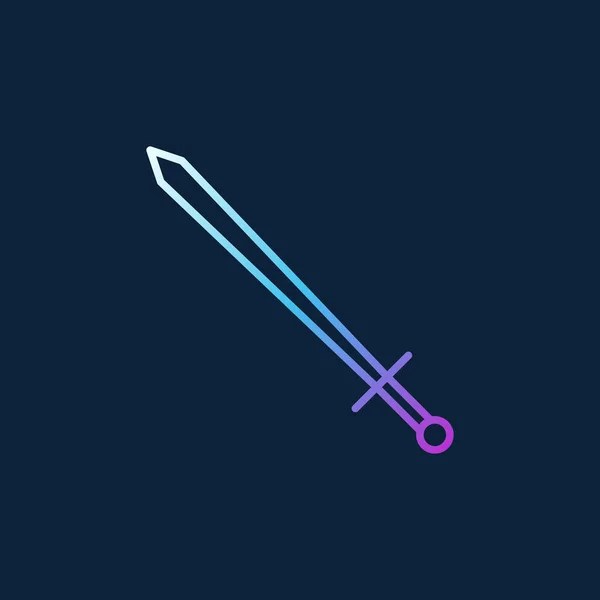 Kılıç vektör renkli lineer simge veya logo elemanı — Stok Vektör