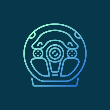 Oyun Yarış Tekerlek vektör kavramı renkli anahat simgesi