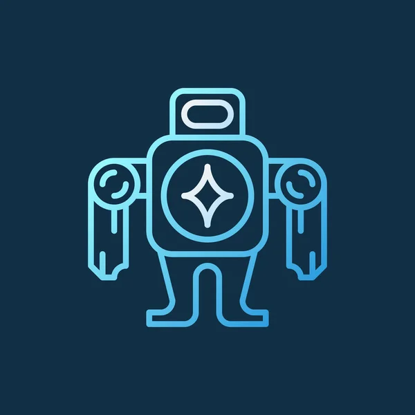 Robot vector concepto colorido icono o logotipo en estilo de línea delgada — Archivo Imágenes Vectoriales