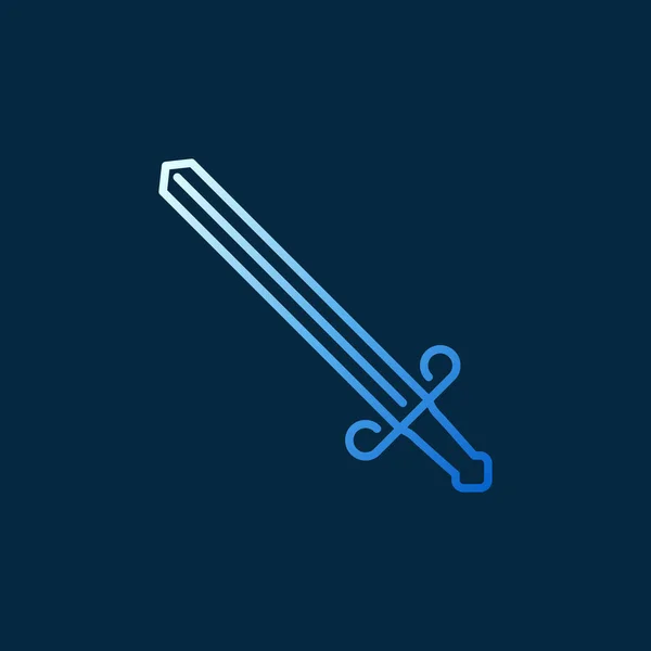 Векторный меч творческая линейная иконка на темном фоне — стоковый вектор