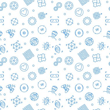 Vr deseni. Sanal Gerçeklik vektör doğrusal dikişsiz arka plan