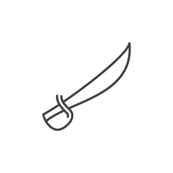 Scimitar Sword vetor conceito esboço ícone — Vetor de Stock