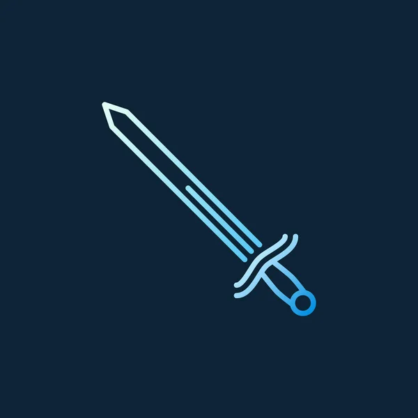 Концепция вектора меча красочная линейная иконка на темном фоне — стоковый вектор