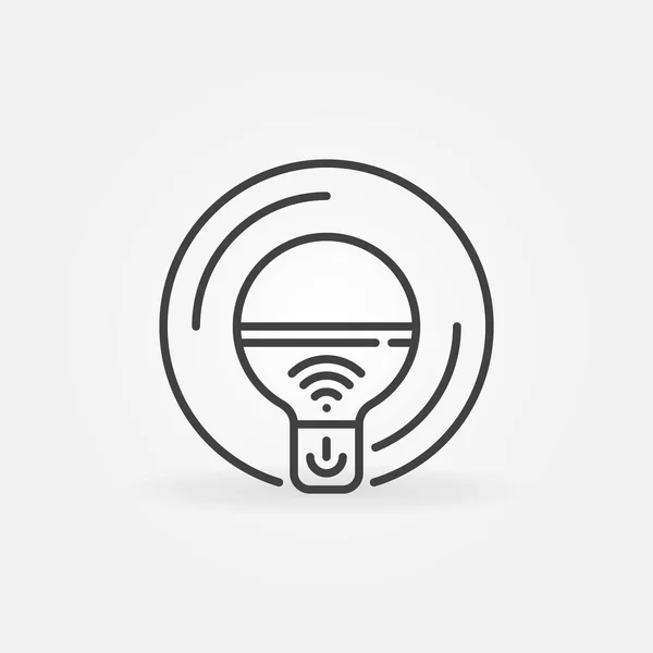 Wi-Fi Akıllı Ampul ana hatları simgesi. Vektör akıllı ampul doğrusal sembolü — Stok Vektör