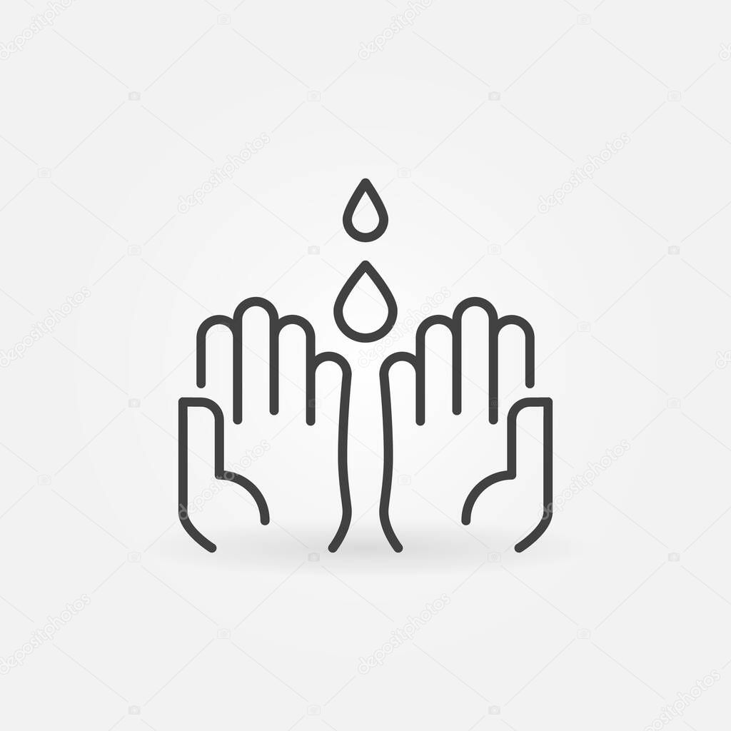 Wash Hands outline vector concept icon or design element