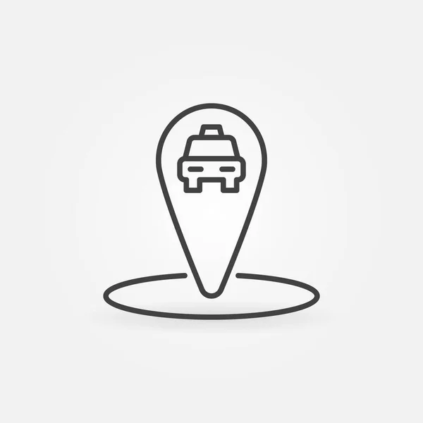 Taxi Map Pointer 또는 Pin vector Concept linear icon — 스톡 벡터