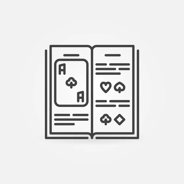 Libro de Poker icono de vector de concepto en estilo de línea delgada — Vector de stock