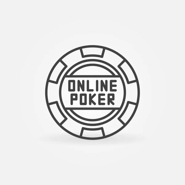 Vector Online Poker Chip outline 컨셉트 아이콘 — 스톡 벡터